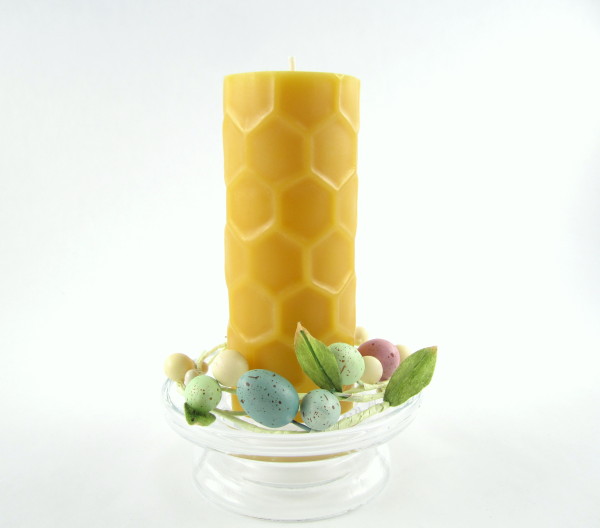 Easter Honeycomb Pillar from Toadily Handmade Beeswax Candles